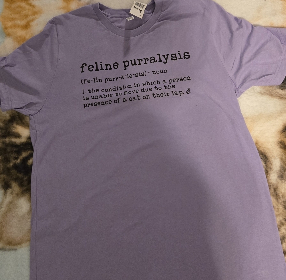 NWT Cat Lady Box Purple Tshirt Size L